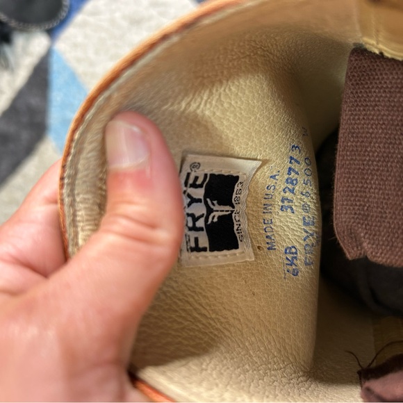 Vintage Frye Cognac Leather Heeled Campus Boots - Picture 8 of 12